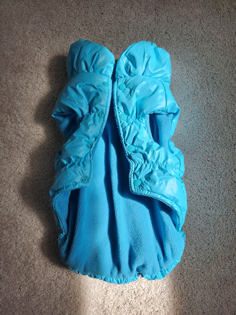Bright Aqua Puffer Dog Coat - Teal Blue